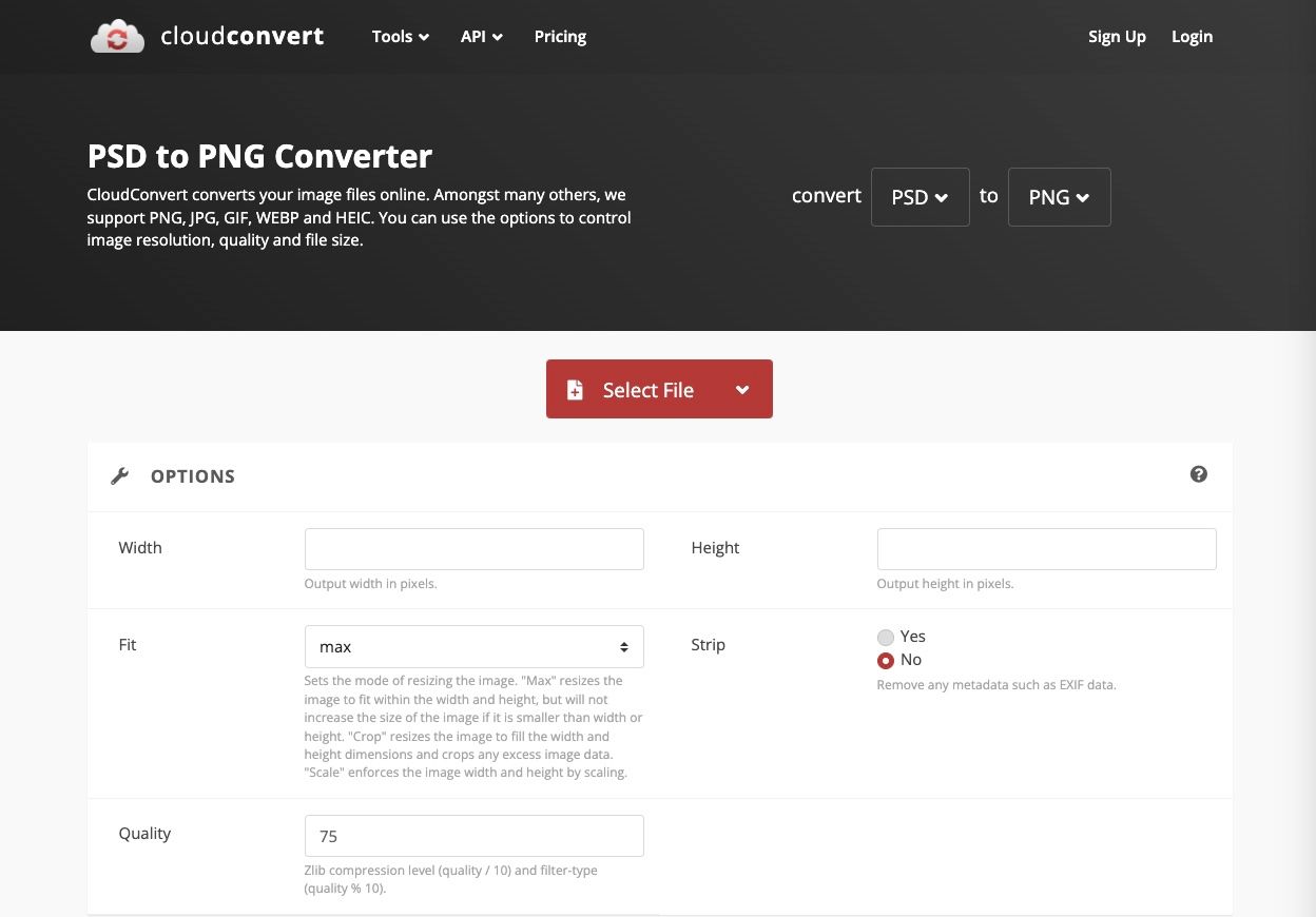 CloudConvert PSD to PNG Converter